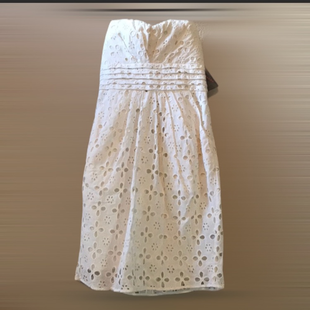 Metropark Strapless Eyelet Dress | Women's Size Small